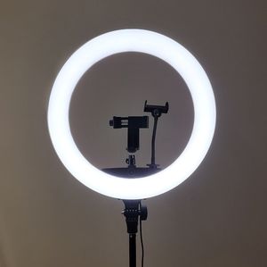 18" Ring Light with Floor Tripod, Phone and Camera